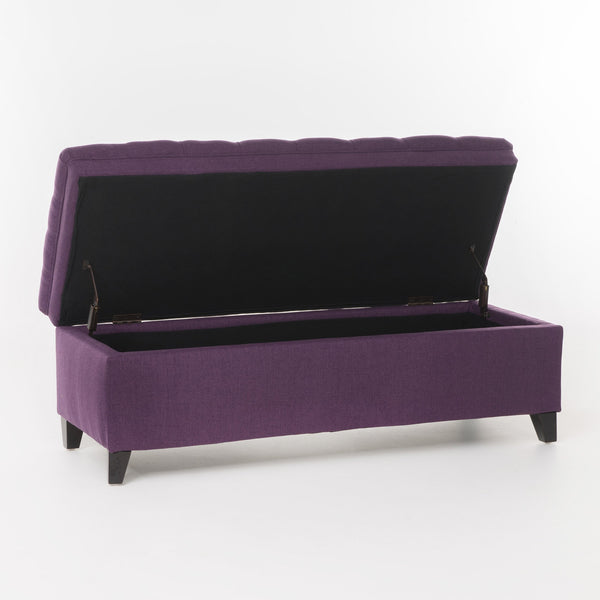 English Elm Juliana Rectangular Storage Ottoman Upholstered Lift Top for Living Room Seating 57741.00PUR