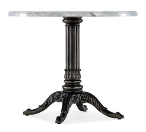 Hooker Furniture Charleston Round Bistro Table With Veneered Carrara Stone Top & Carved Pedestal — Distressed Elegance 6750-75202-95