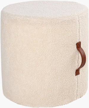 Surya Shepherd 16" Rustic Cotton Faux Fur Pouf - Stylish Accent Seating For Living Room Or Bedroom Cream Faux Sherpa,Cotton,Polystyrene Block Sppf001-161616