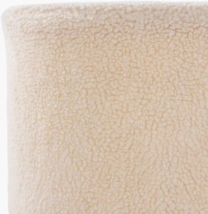 Surya Shepherd 16" Rustic Cotton Faux Fur Pouf - Stylish Accent Seating For Living Room Or Bedroom Cream Faux Sherpa,Cotton,Polystyrene Block Sppf001-161616