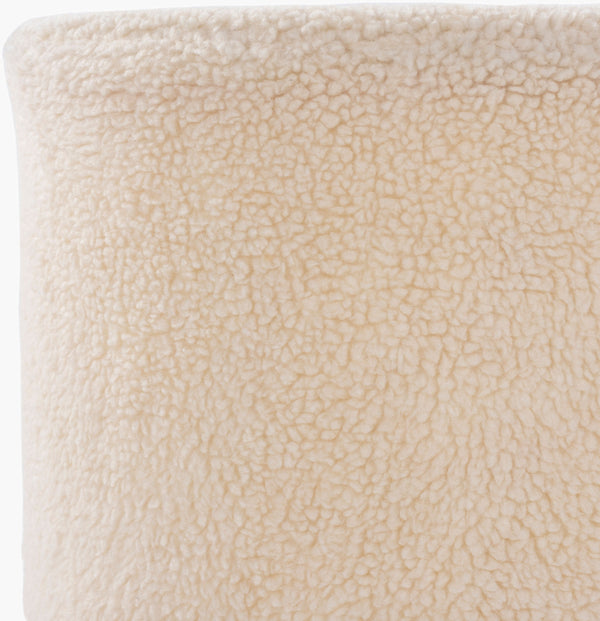 Surya Shepherd 16" Rustic Cotton Faux Fur Pouf - Stylish Accent Seating For Living Room Or Bedroom Cream Faux Sherpa,Cotton,Polystyrene Block Sppf001-161616