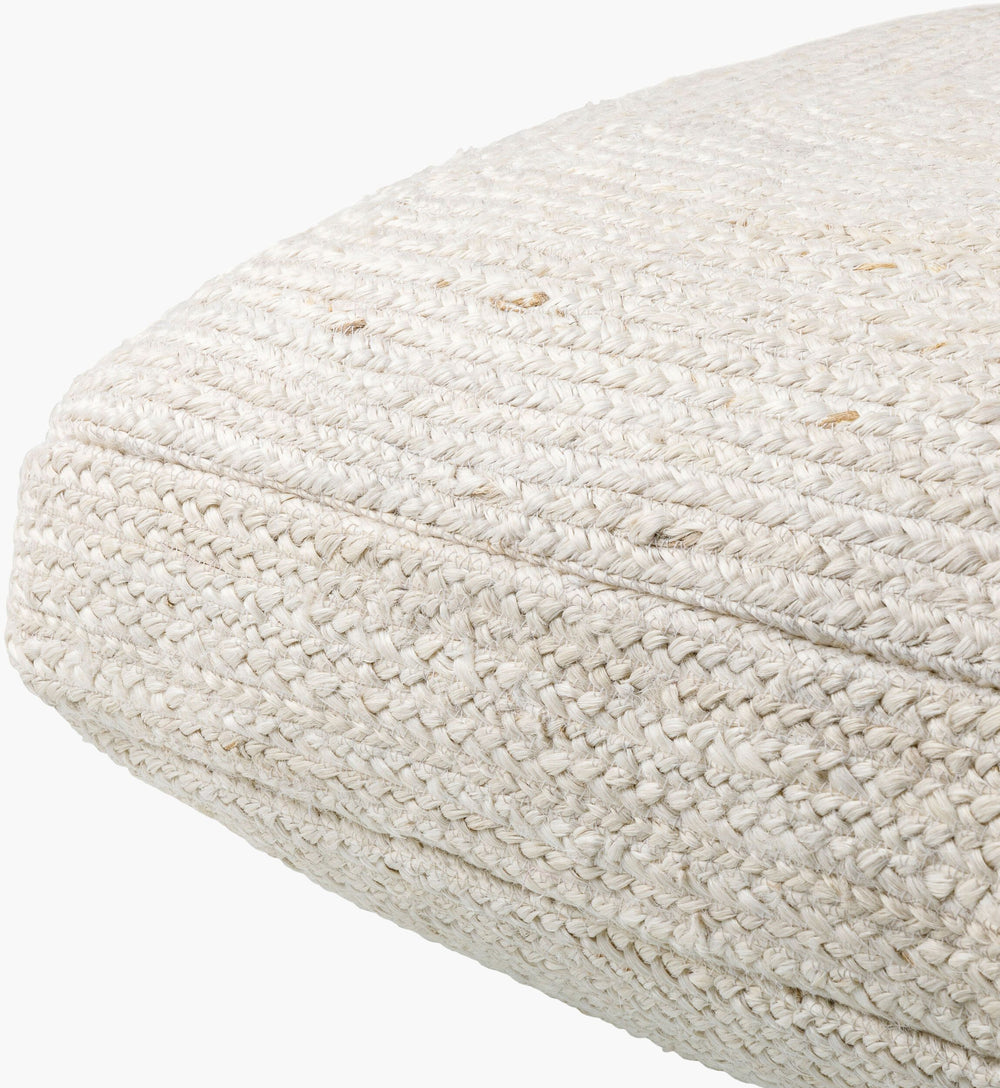 Surya Spenser 28"L X 28"W Modern Floor Pillow – Durable, Stylish & Easy Care For Ultimate Comfort Ivory Jute,Jute,Polyester,Polyfill Sps001-2828