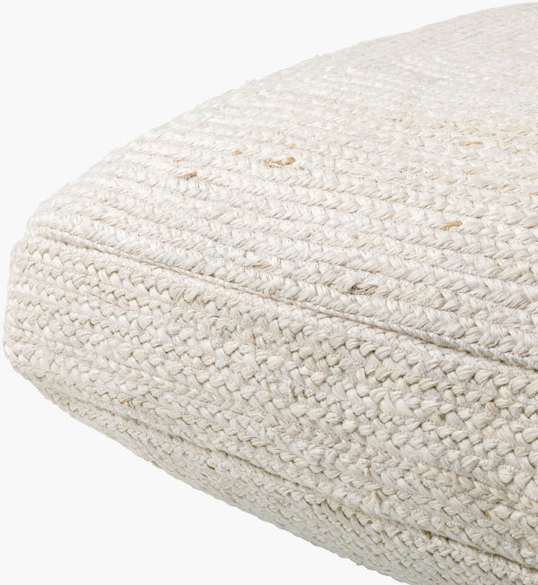 Surya Spenser 28"L X 28"W Modern Floor Pillow – Durable, Stylish & Easy Care For Ultimate Comfort Ivory Jute,Jute,Polyester,Polyfill Sps001-2828