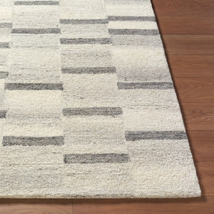 Livabliss Sao Paulo Hand Tufted Wool Accent Rug Artisan Crafted for Entryways and Bedrooms Ivory, Charcoal 5' x 7'6" SPU2300-576