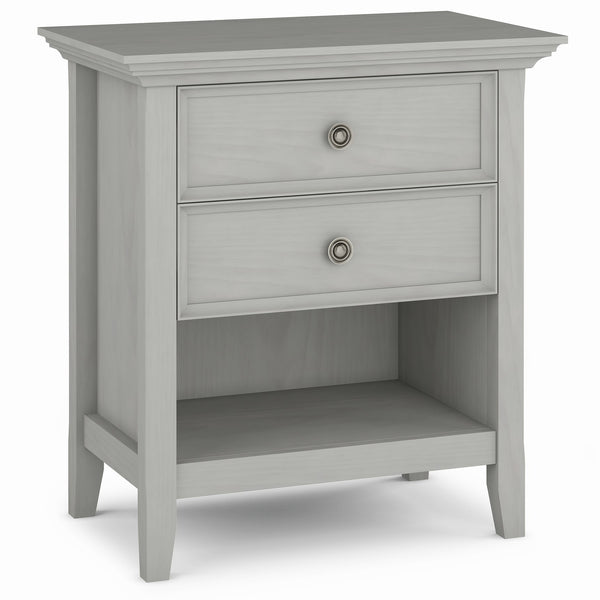 English Elm Amherst Fog Grey Bedside Table - Handcrafted Elegance With Spacious Drawers & Open Shelf Storage B136P158365