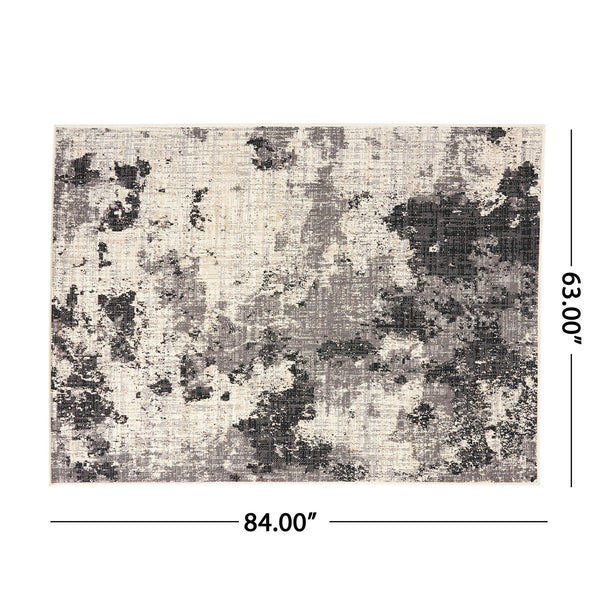 English Elm Christopher Knight Home® - 5'3"x7' Handcrafted Polypropylene Rug in Black & Ivory - 4mm Pile, Durable, No Assembly Needed 72354.00