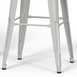 English Elm Fletcher 24" Industrial-Style Metal Counter Height Stool Set Of 2 - Chic White Finish For Modern Spaces B136P158665