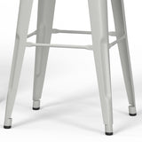 Hearth and Haven 24" Metal Dining Counter Stool with Curved Back and Vertical Slat B136P158665 White