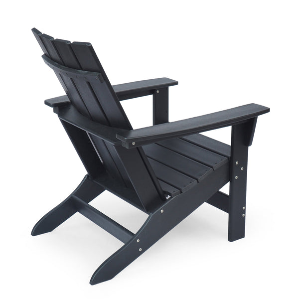English Elm Encino Outdoor Adirondack Chair All Weather Resin Slatted Patio Seating 68172.00BLK