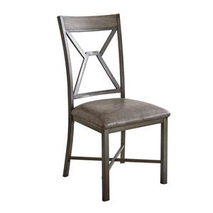 Steve Silver Alamo Gray Leatherette Side Chair, Set of 2 AL450S