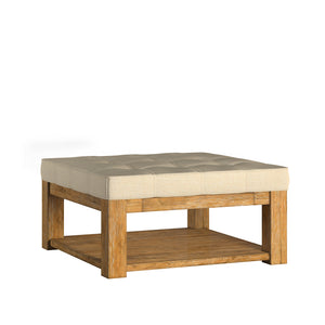 Homelegance By Top-Line Cadeo Pine Square Storage Ottoman Coffee Table Natural MDF