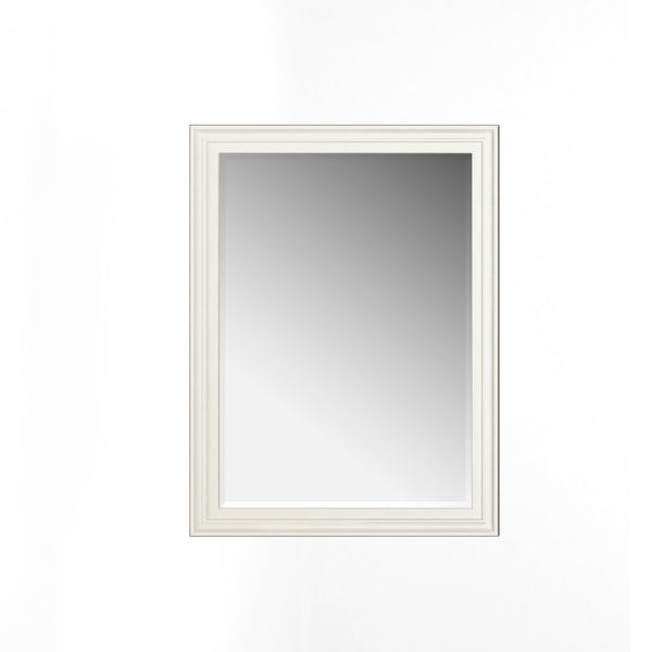 A.R.T. Furniture Blanc Landscape Mirror - Contemporary Alabaster & Burnished Bronze Frame, Versatile Beveled Glass Design White Parawood Solids,Glass 289120-1040