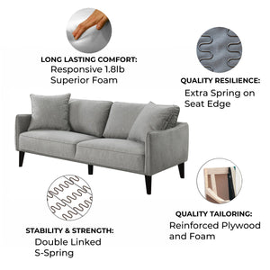 Porter Designs Cavett Mid-century Modern Sofa – Elevate Your Space With Chic Comfort And Style! Cream Fabric 01-33c-01-9224