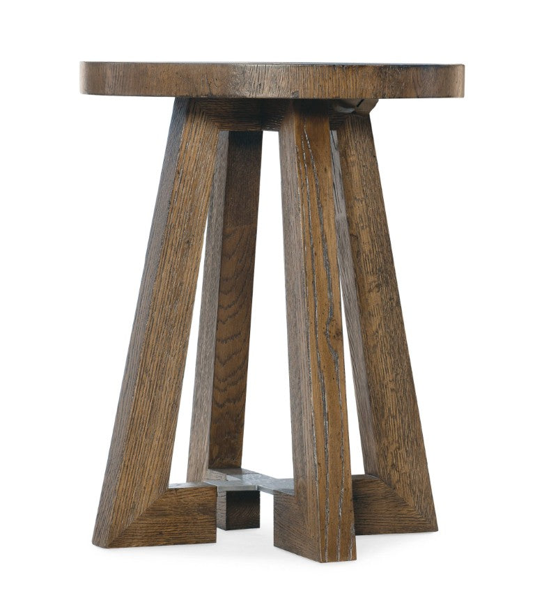 Hooker Furniture Chapman Rustic Oak Side Table With Sorrel Finish, Distressed Grain, Metal Base Accent For Modern-Casual Rooms 6033-50004-85