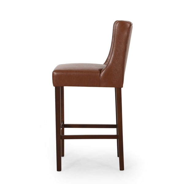 English Elm Christopher Knight Home® - BARSTOOL sleek PU upholstered counter stool with sturdy frame, ergonomic seat and modern minimalist design Light Brown 70678.00PUCOGN