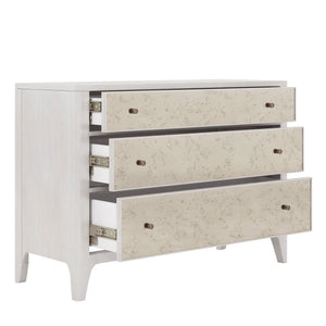 A.R.T. Furniture Mezzanine 3-drawer Dresser In Dove Gray With Antique Mirror Fronts And Cedar-lined Storage Drawers Light Gray Parawood And Poplar Solids,Maple Veneer,Mirror 325130-2249