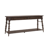 Revival Row Hall Console Brown with Chimney Smoke Finish P348257 Pulaski Furniture