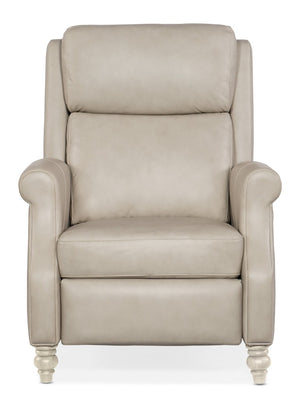 Hooker Furniture Hurley Luxe Power Recliner With Top-Grain Dove Leather, Motorized Headrest, Usb Port & Style Beige RC100-PH-090