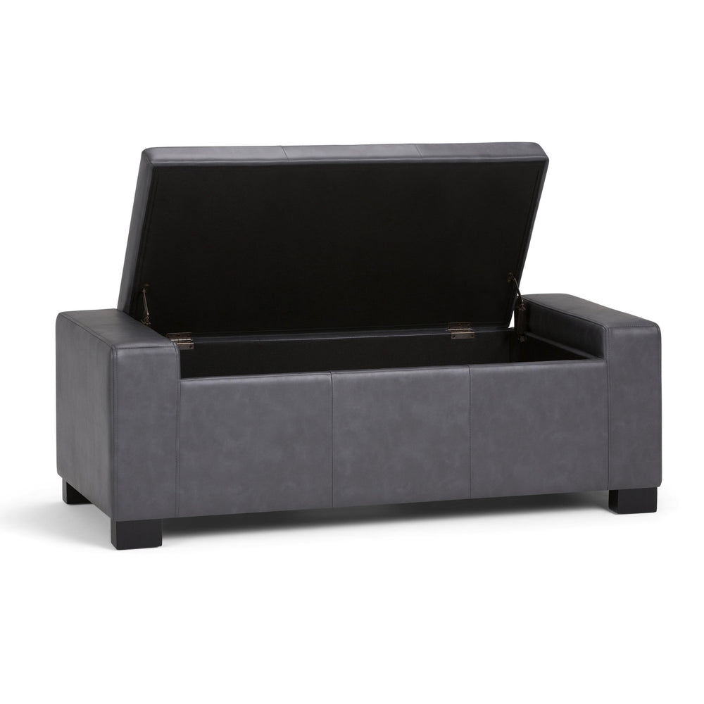 English Elm Laredo Large Storage Ottoman In Stone Grey - Stylish Multifunctional Seating With Hidden Storage B136P159045