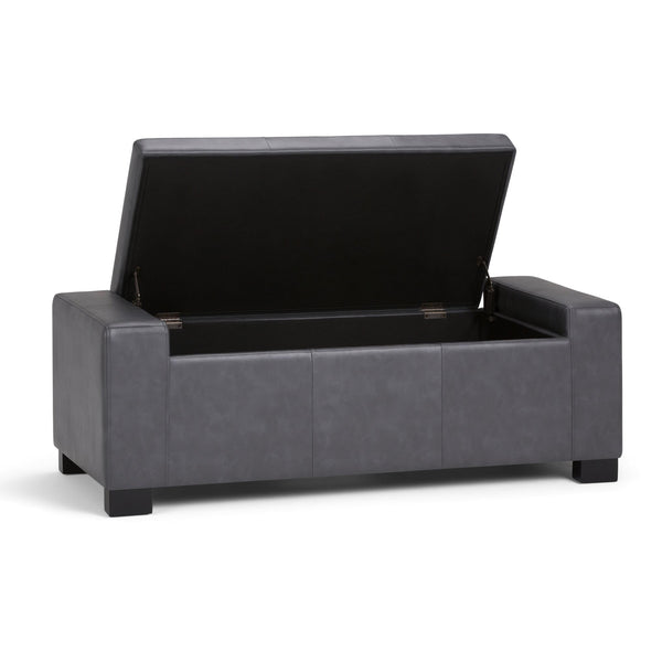 English Elm Laredo Large Storage Ottoman In Stone Grey - Stylish Multifunctional Seating With Hidden Storage B136P159045