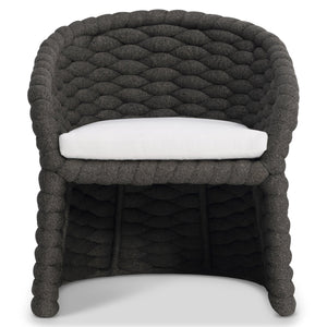 Bernhardt Bernhardt Salinas Arm Chair — Curvaceous Aluminum Outdoor Lounge With Sock-Knit Weave & Plush Pillow Comfort X10549