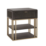 West End Loft Accent Nightstand with Storage Drawer Brown with Tuxedo Finish P361141 Pulaski Furniture