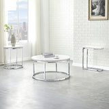 Steve Silver Echo White Marble Top Round EC100WC