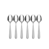 Oneida Jordan 6-Piece Teaspoon Set, Sandblasted Stainless Steel with Platinum Trim