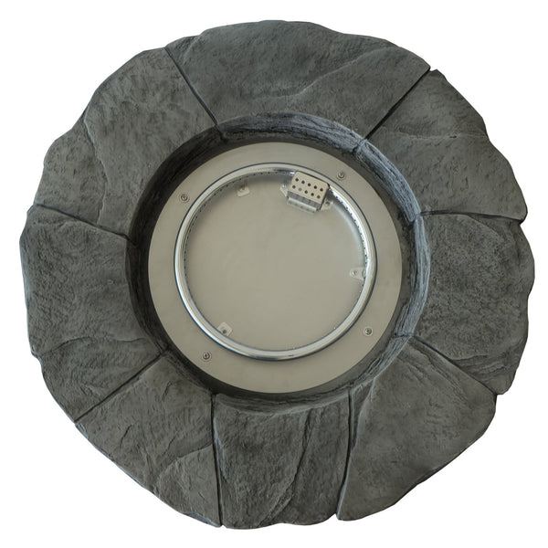 English Elm 30" Round Mgo Gas Fire Pit 40000 Btu Outdoor Patio Sculptural Matte Gray Finish 61099.00-40K