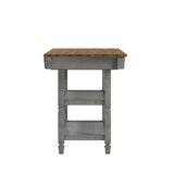 Homelegance By Top-Line Matthieu Two-Tone Antique Kitchen Island Buffet Grey Rubberwood