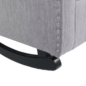 English Elm Christopher Knight Home® - ROCKING Chair Grey Fabric Wingback with Button-Tufted Diamond Stitch, Birch Rockers for Cozy Relaxation 72153.00GRY