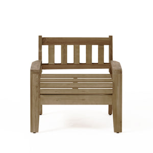 English Elm [set of 4] Grenada Solid Acacia Outdoor Club Chairs Slat Panel Patio Lounge Seating 57977.00FGRY