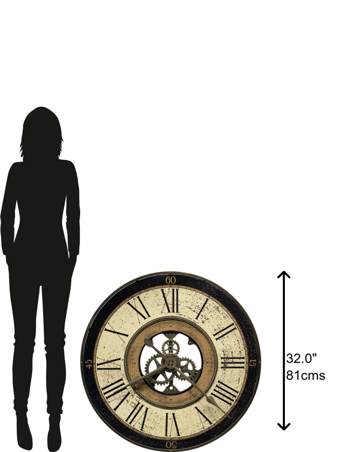 Hekman Furniture 625542 Brass Works Oversized Wall Clock - Antique Brass Finish With Rustic Charm For Any Room Decor  Brass Works Wall Clock 625542