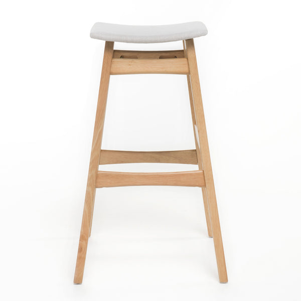 English Elm Christopher Knight Home® - Bar Stool Set Of 2 - Elegant Mid-Century Modern Design With Light Beige Upholstery & Oak Finish 58922.00LBE