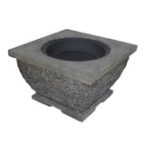 Christopher Knight Home® - Noble House - Mia Outdoor 32" Wood Burning Light-Weight Concrete Square Fire Pit