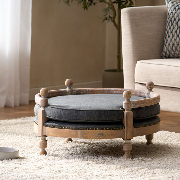 English Elm Pet Bed Nailhead Trim Plush Polyester Upholstered Contemporary Furniture Grade 72914.00CHAR