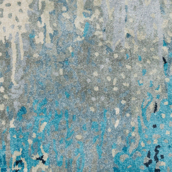 Surya Serenade Srd-2004 Handmade 2' X 3' Rug - Modern Design, Viscose & Nz Wool, Durable Medium Pile Teal Viscose,Nz Wool Srd2004-23