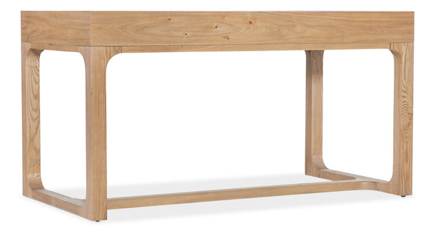 Hooker Furniture Documents Pecan Writing Desk With Keyboard Drawer, 3 Removable-Divider Drawers & Pewter Knobs, Casual Style 6018-10458-85