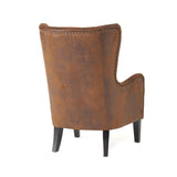 Christopher Knight Home® - Noble House - Lorenzo Contemporary Microfiber Wingback Club Chair with Nailhead Trim