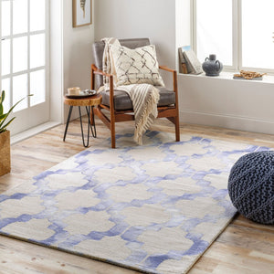 Livabliss Serafina Hand Tufted Wool Area Rug Global Inspired Texture for Living Room Decor Denim, Navy 9' x 13' SRF2005-913
