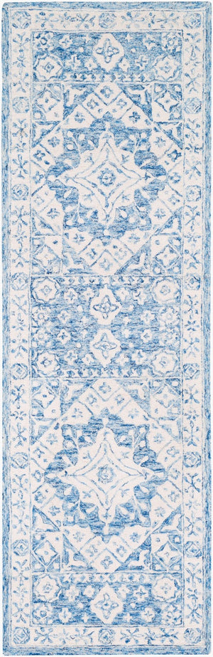 Livabliss Serafina Hand Tufted Wool Area Rug Traditional Motifs for Entryway or Bedroom Ice Blue, Ivory 2'6" x 8' SRF2018-268