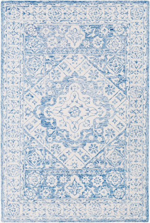 Livabliss Serafina Hand Tufted Wool Area Rug Traditional Motifs for Entryway or Bedroom Ice Blue, Ivory 2' x 3' SRF2018-23