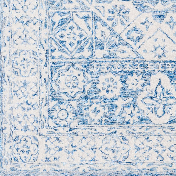 Livabliss Serafina Hand Tufted Wool Area Rug Traditional Motifs for Entryway or Bedroom Ice Blue, Ivory 2' x 3' SRF2018-23