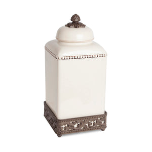 Acanthus Stoneware Square Canister, 15" EAW31571 Park Hill