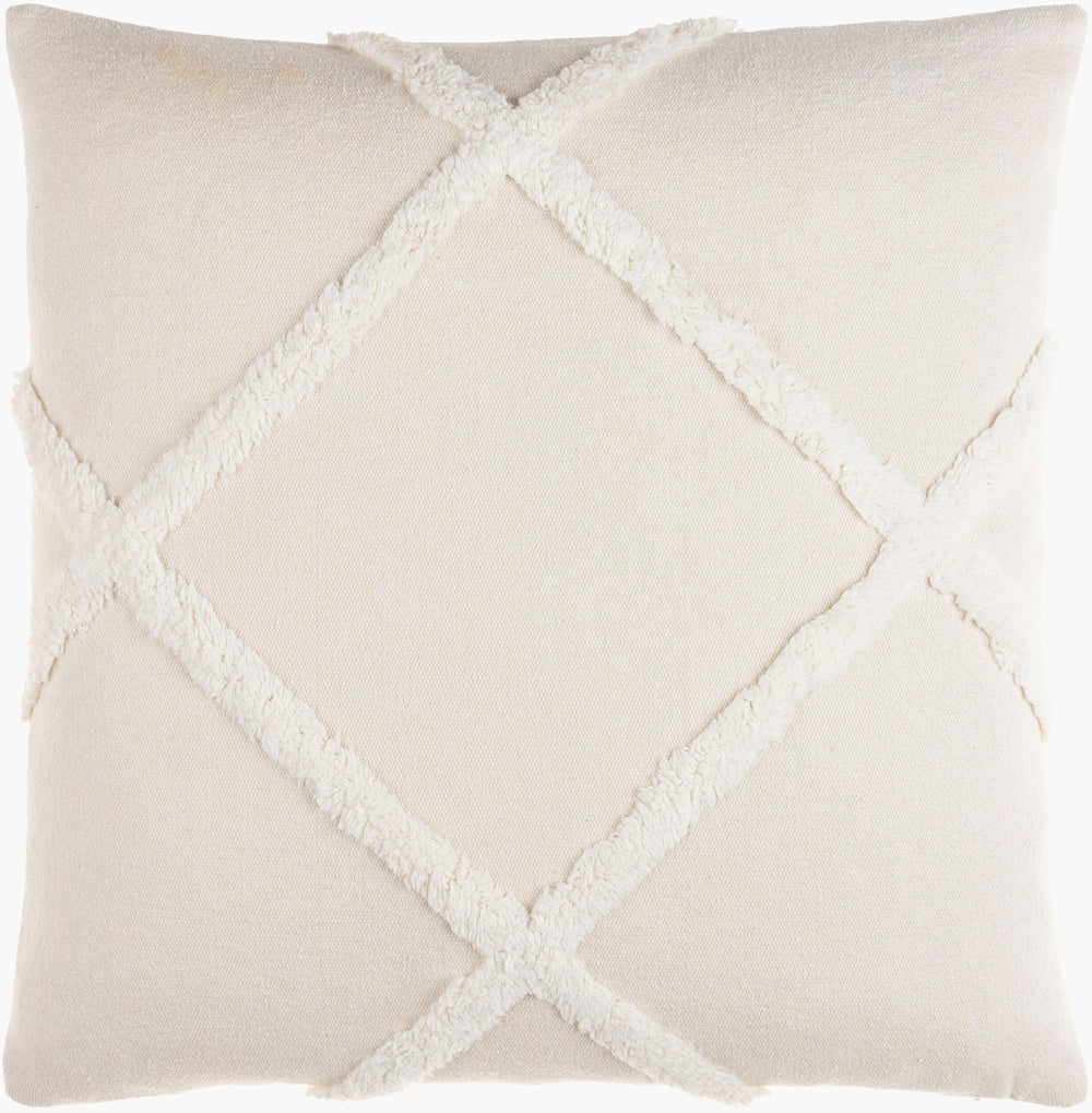 Surya Sarah Srh-001 Modern 18"X18" Cotton Accent Pillow - Stylish Comfort For Your Contemporary Home Decor Cream Cotton,Cotton Srh001-1818p