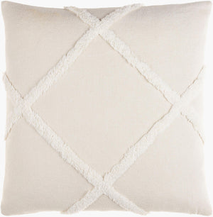 Surya Sarah Srh-001 Modern 18"X18" Cotton Accent Pillow - Stylish Comfort For Your Contemporary Home Decor Cream Cotton,Cotton Srh001-1818p