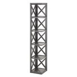 Homelegance By Top-Line Julius X-Frame 5-Shelf Bookcase Grey Rubberwood