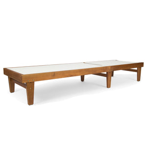 English Elm Summerland Acacia Wood Outdoor Chaise Lounge with Breathable Mesh Seat for Patio 60018.00