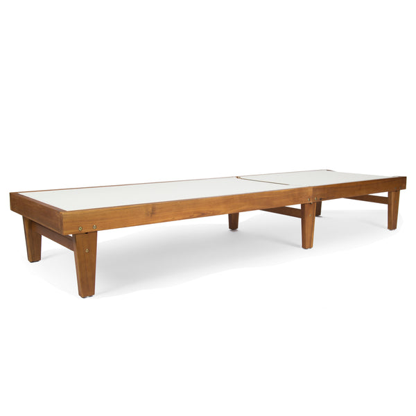 English Elm Summerland Acacia Wood Outdoor Chaise Lounge with Breathable Mesh Seat for Patio 60018.00