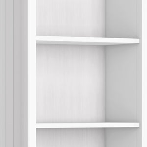 English Elm Acadian 5 Shelf Bookcase - Handcrafted White Solid Wood With Adjustable Shelves For Stylish Storage B136P158297